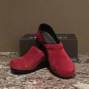 NEVER WORN! Red Suede Dansko Clog